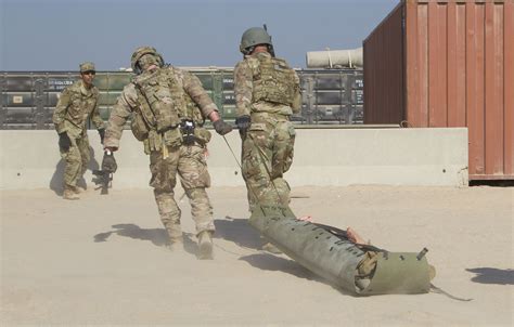 soldiers perform combat lifesaver training  camp arifjan  army
