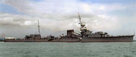 Imperial Japanese Navy Light Cruiser Yubari 1932 Colorized Imperial