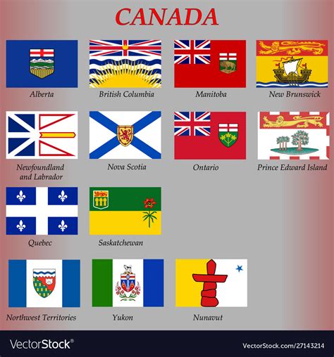 flags canada regions royalty  vector image