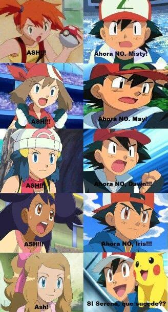 Ash With All Of His Female Companions Pokemon Ash And