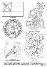 State Coloring Mississippi Pages Symbols Alabama Bird Printable Ms River Flag Flower Facts Color University Louisiana Getcolorings Texas Book History sketch template