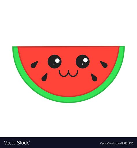 watermelon cute kawaii character royalty  vector image