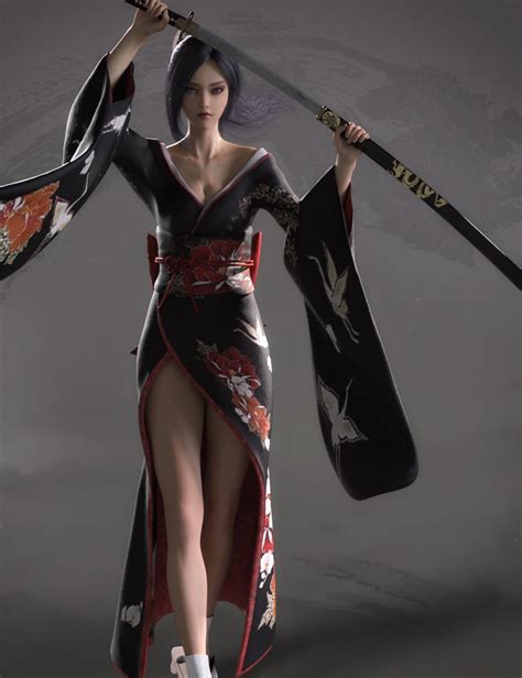 dforce co kimono for genesis 8 female s daz 3d