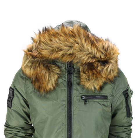 mens warm winter jacket smart fashion parka detachable fur lined trim hood coat ebay