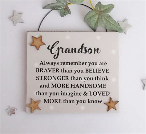 Inspirational Plaque For A Special Grandson Always Remember Etsy