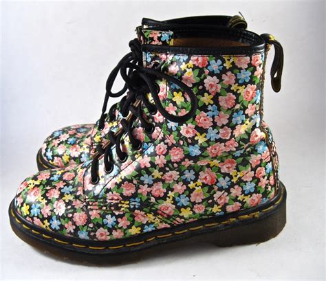 sale  martens pastel floral  hole combat boots