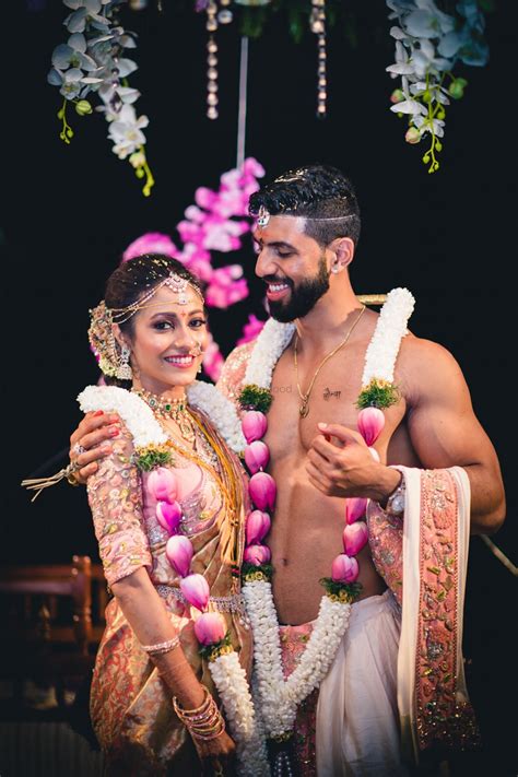 south indian couples who coordinated their outfits on their wedding