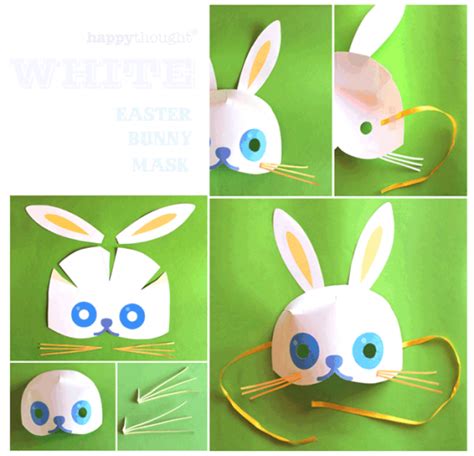 white easter bunny mask template  tutorial bunny mask easter
