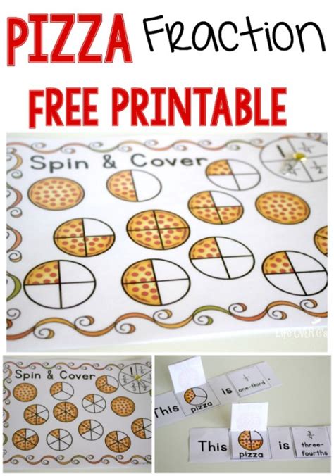 pizza fraction printable  homeschool village