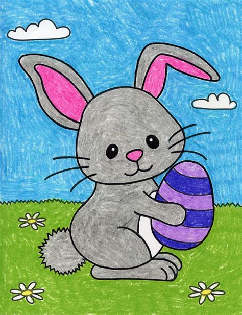 draw  easter bunny art projects  kids