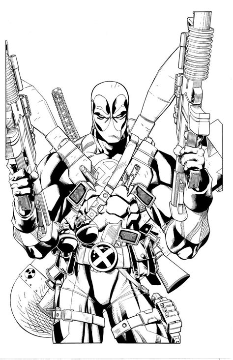 deadpool coloring pages png  file