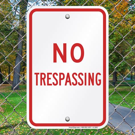 trespassing sign  red border sku