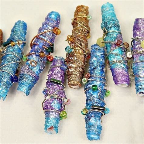 metallic tyvek beads     beads jewelry  cut