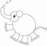 Elephant Coloring Elmer Pages Popular sketch template