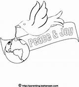 Peace Dove Coloring Christmas Earth Pages Printable Kids Drawing Bird Sheet Ornament Sheets Pdf Leehansen Parenting Gif Carrying Link Open sketch template