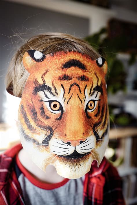 tiger mask print  cut  diy mask etsy