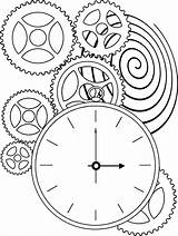 Coloring Pages Steampunk Clock Gears Colouring Clocks Kids Gear Sundial Color Pattern Printable Drawing Patterns Time Comments Bing Sheets Adult sketch template