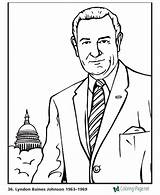 Coloring Johnson Lyndon Pages Presidents President Printable Patriotic Template Weldon James 36th Printing Help Go Print Printables Usa States United sketch template