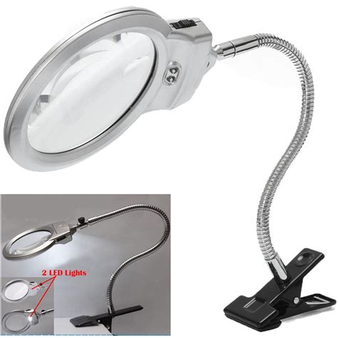 Yuantu Large Lens Led Lighted Lamp Top Desk Jewelry Magnifier
