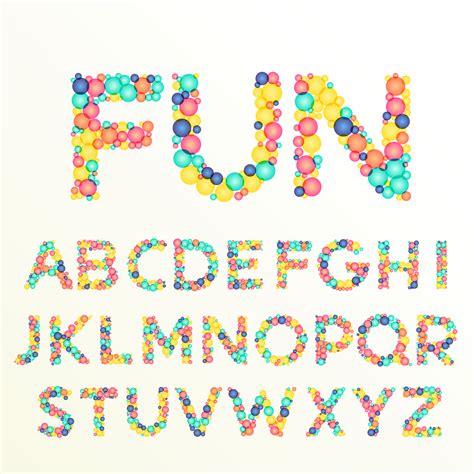 colorful font  alphabet letters   fun celebration sty
