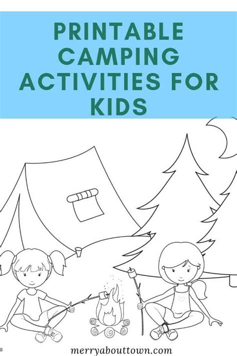 printable camping activities  kids merry  town