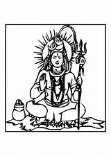 Shiva Coloring Pages Shiv Edupics Print Sketch Female Kleurplaat Printable Shivji Large Ganesha sketch template