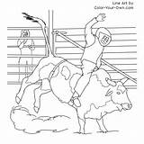 Bull Bucking Coloring Rider Pages Bronc Miniature Pencil Drawing Color Template Getdrawings Sketch sketch template