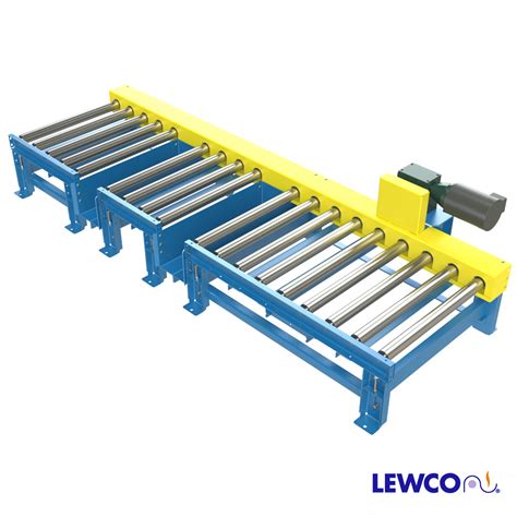 chain driven  roller conveyor  fork truck access  idler side lewco conveyors