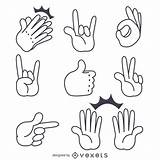 Signs Gestos Gestures Vexels Muestras Aisladas Vectoropenstock sketch template