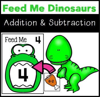dinosaur feed  addition  subtraction  lovemariel tpt