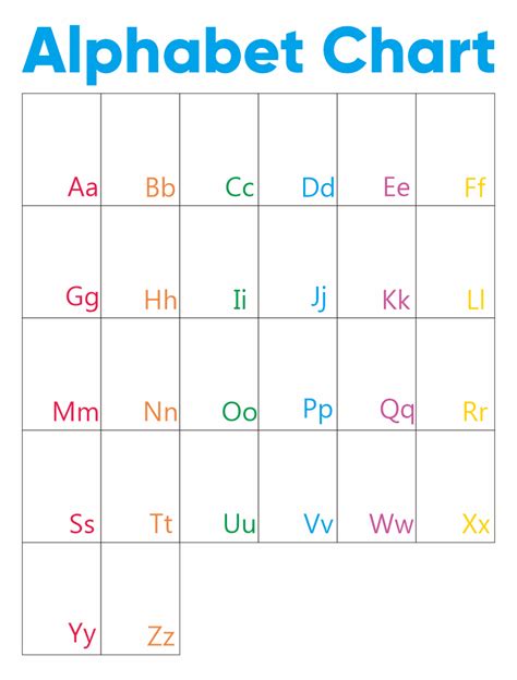 blank alphabet chart  printable printable templates