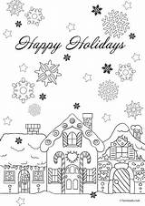 Holidays Happy Coloring Christmas Joy Drawing Pages Printable Favoreads Holiday Adult Cards Book Winter Sheets Drawings Coyright Reserved Rights Paintingvalley sketch template