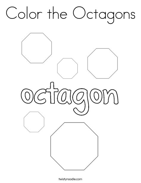 color  octagons coloring page twisty noodle