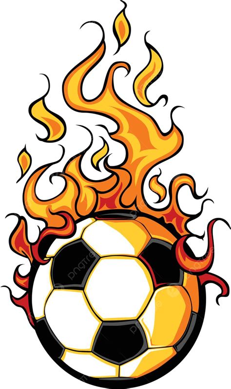 Soccer Flaming Ball Vector Cartoon Flame Balls Flames Photo Flame