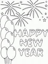 Coloring Fireworks Printable Pages Year Popular sketch template