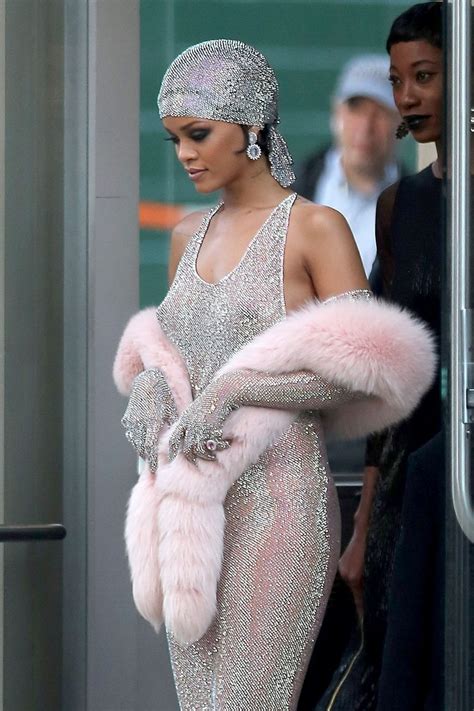 rihanna in naked see through dress show her tits the fappening