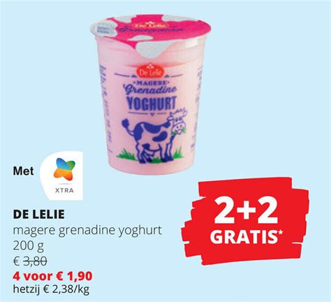 de lelie magere grenadine yoghurt  promotie bij spar