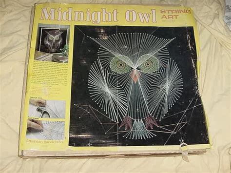 vintage  midnight owl string art kit   retroactivevintage