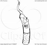 Cigarette Cartoon Happy Coloring Clipart Outlined Vector Cory Thoman Royalty sketch template