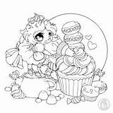 Coloring Pages Yampuff Kawaii Justcolor Frosting Fairy Adults Cakes Queen Cup Cupcakes Coloriage Cake Color Children Dessert Sweetness Adult sketch template