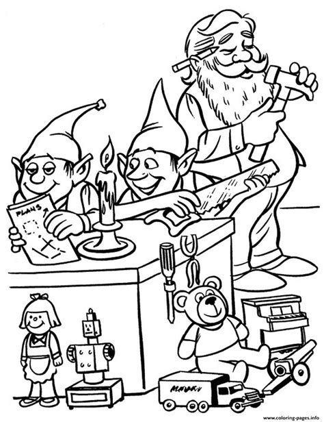 elves  santa christmas   kidsa coloring page printable