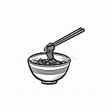 Getrokken Overhandigt Kom Noedels Ciotola Schizzo Tagliatelle Disegnata Icona Bowl Noodle Soup sketch template