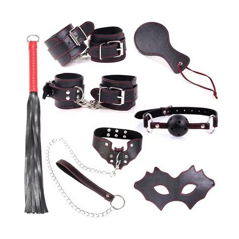 New Arrival Exotic Accessories Adult Sex Suit 7 Pieces Of One Set Black