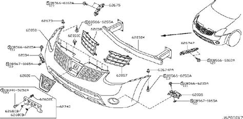 diagram front bumper   nissan rogue