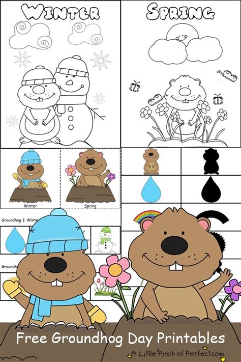 groundhog day  printables coloring pages