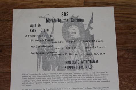 original sds march   common flyer protest   vietnam war