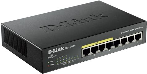 d link dgs 1008p network switch 8 ports 1 gbps poe