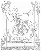 Coloring Barbier Deco Dancer George Jets Water Illustration Pages Adult Déco Created sketch template