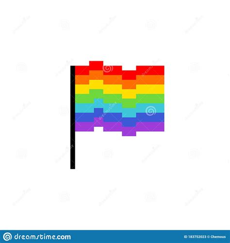 lgbtq pride flag icon pixel art icon pixel illustration stock