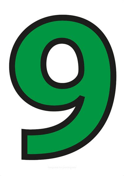 green numbers  black contours  printing templates  printing